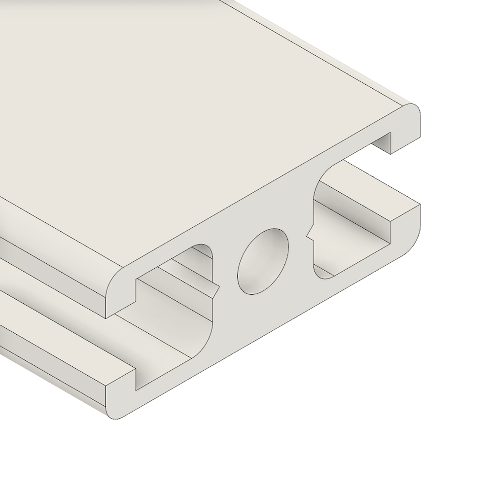 10-4518.5-7-60IN MODULAR SOLUTIONS EXTRUDED PROFILE<br>45MM X 18.5MM 2-SLOTS, CUT TO THE LENGTH OF 60 INCH